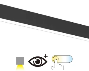 LED lijnarmatuur zwart 150 cm 44W